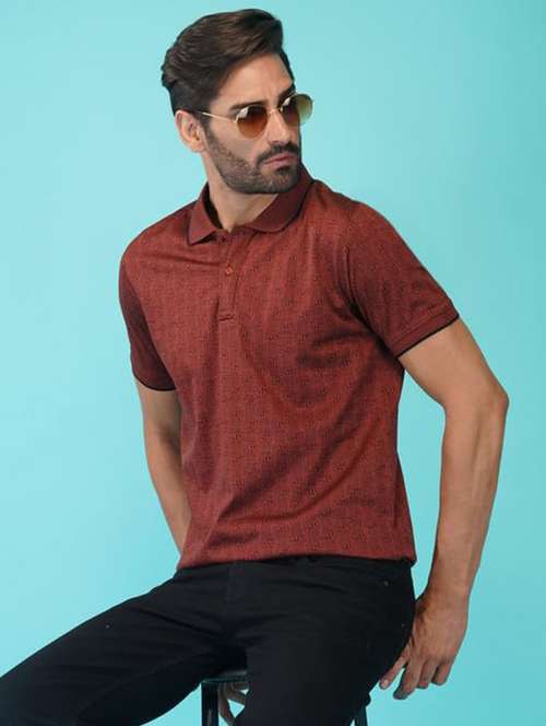 women printed short sleeve regular fit polo t-shirt - 21935597 -  Standard Image - 0