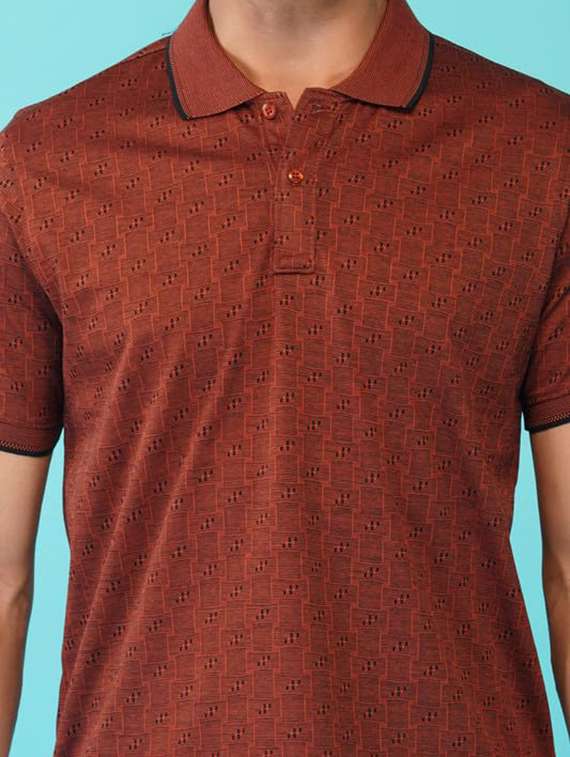 women printed short sleeve regular fit polo t-shirt - 21935597 - Standard Image - 5