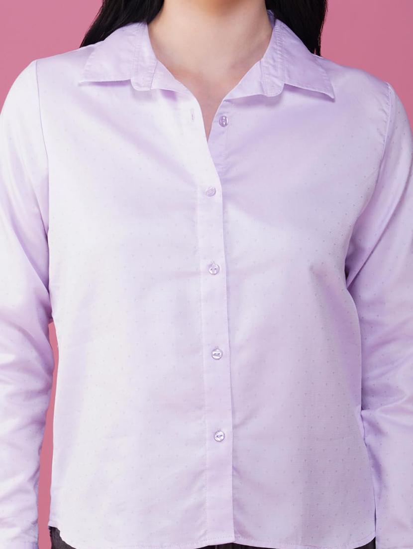 women solid collared long sleeve shirt - 21935598 - Standard Image - 5