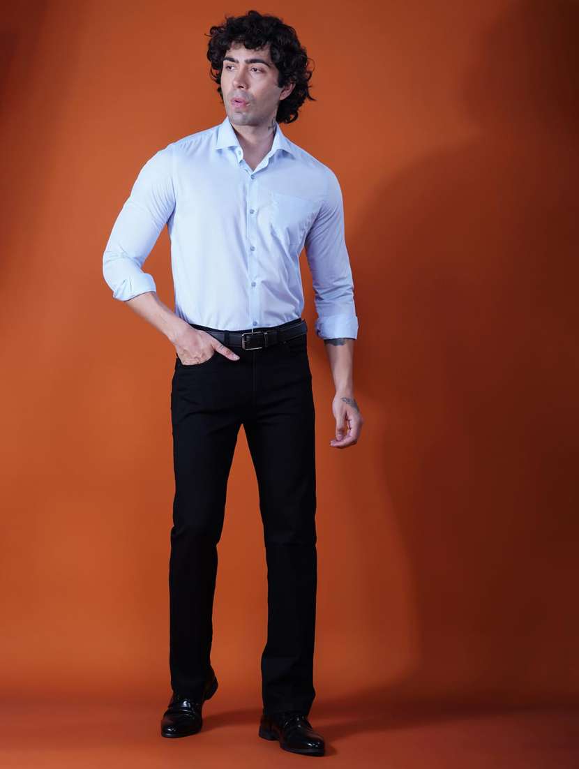 men solid collared long sleeve regular fit shirt - 21935613 - Standard Image - 3
