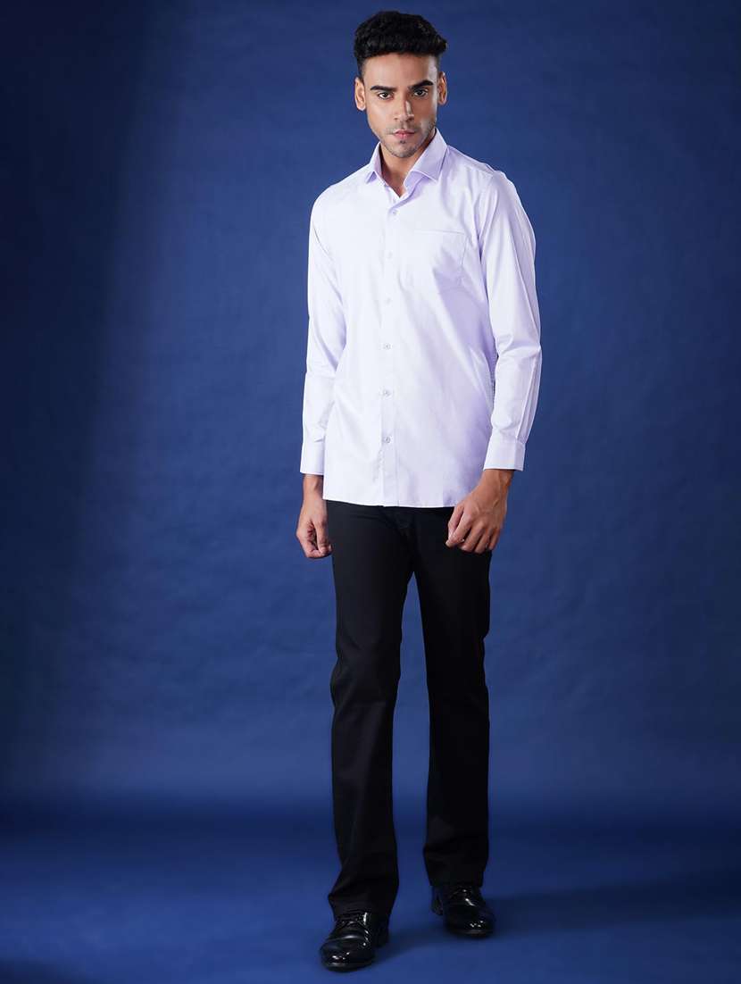men solid collared long sleeve regular fit shirt - 21935614 -  Standard Image - 3