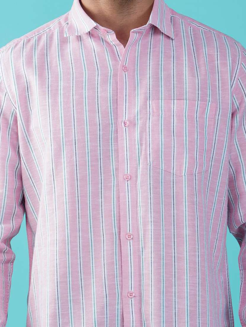 men striped collared long sleeves casual shirt - 21935622 -  Standard Image - 5