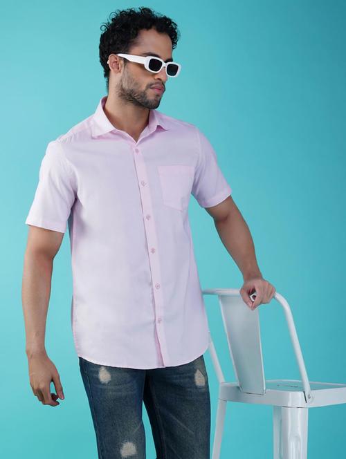 men solid collared short sleeve regular fit shirt - 21935627 - Standard Image - 0