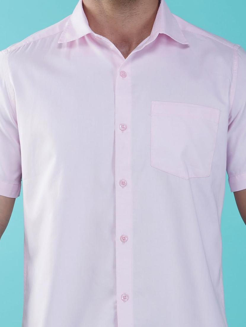 men solid collared short sleeve regular fit shirt - 21935627 - Standard Image - 5