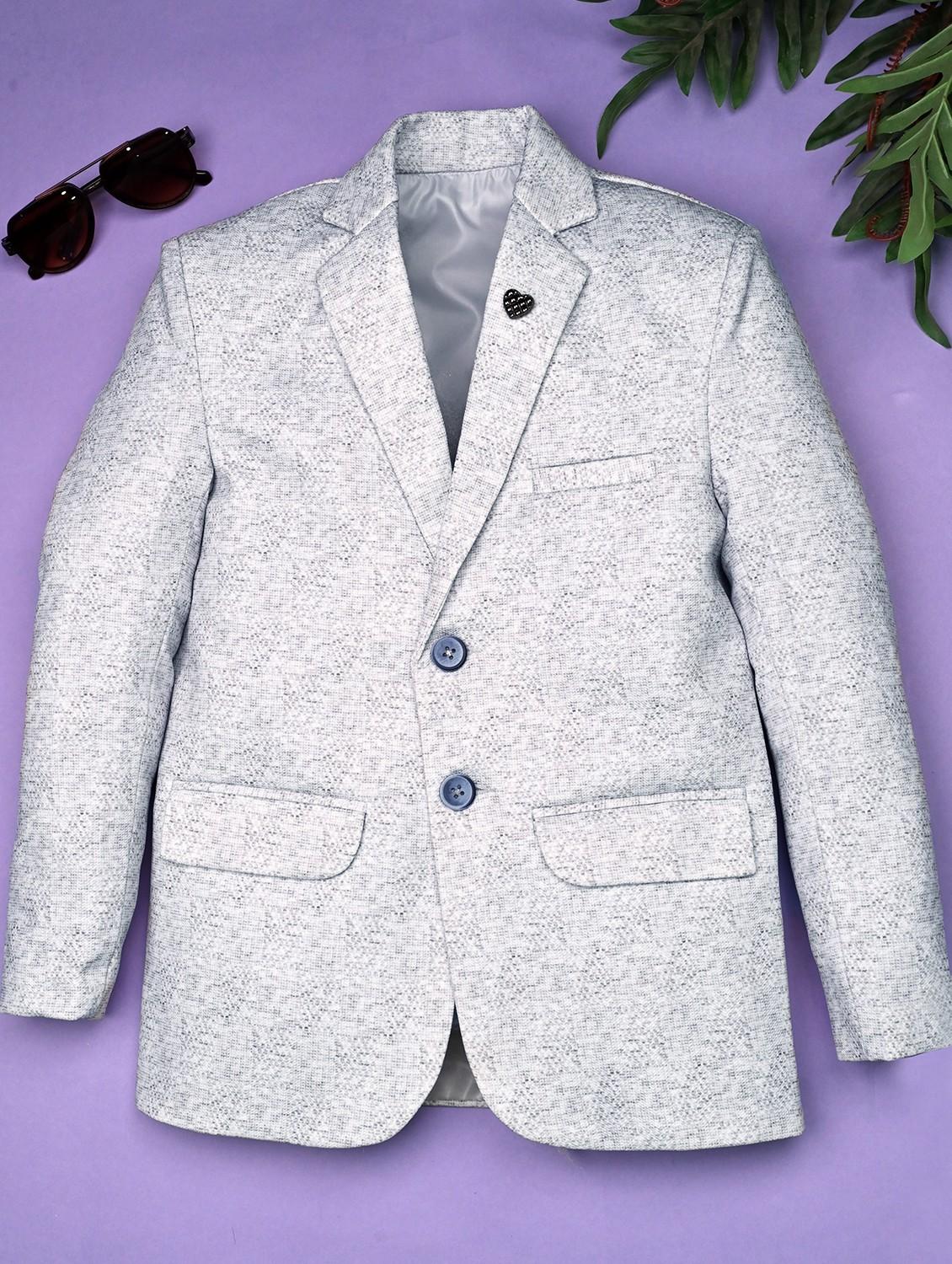 boys self designed long sleeve casual blazer - 21935649 - Zoom Image - 0