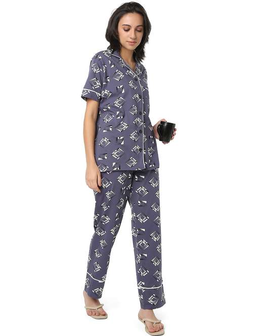women printed nightwear pyjama set - 21935688 - Standard Image - 0