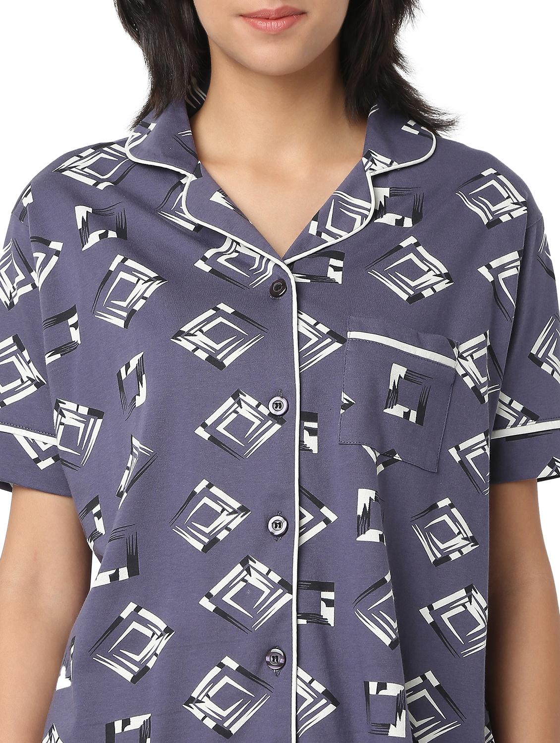 women printed nightwear pyjama set - 21935688 - Standard Image - 3