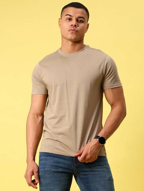 men solid short sleeve slim fit t-shirt - 21935843 - Standard Image - 0