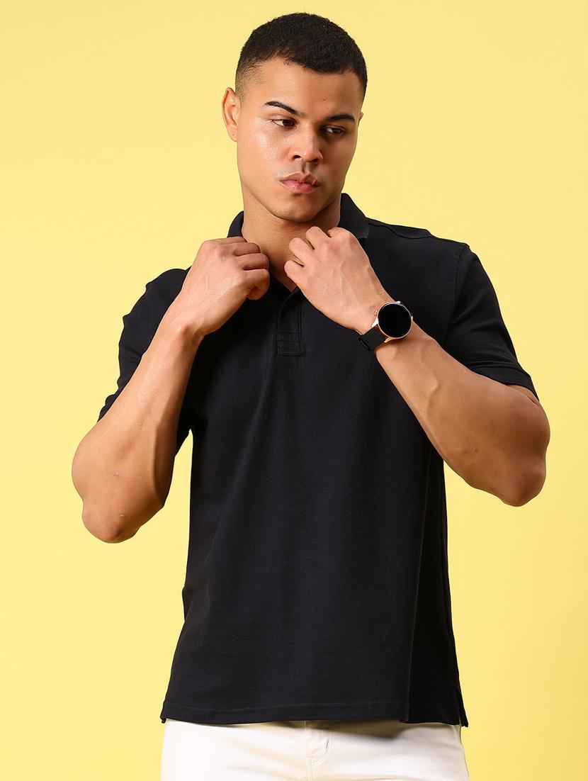 men solid short sleeve regular fit polo t-shirt - 21935858 - Zoom Image - 0