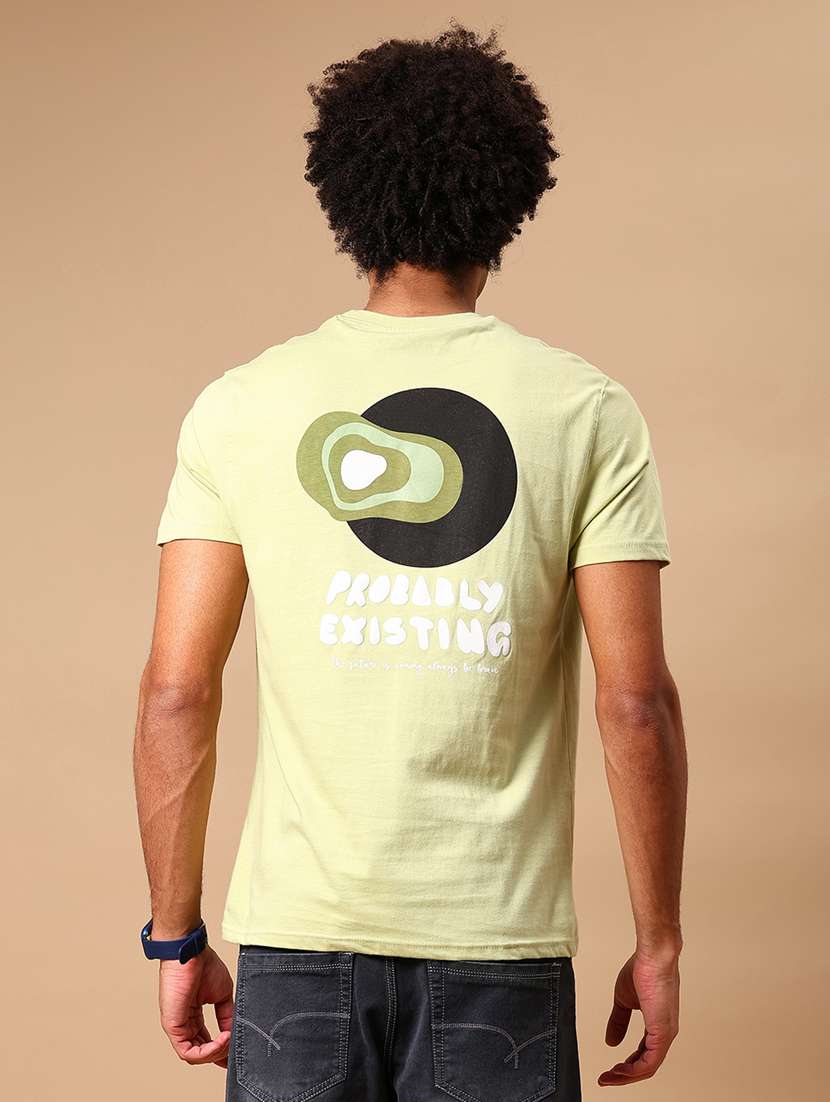 men front & back print round neck regular fit t-shirt - 21935861 -  Standard Image - 3