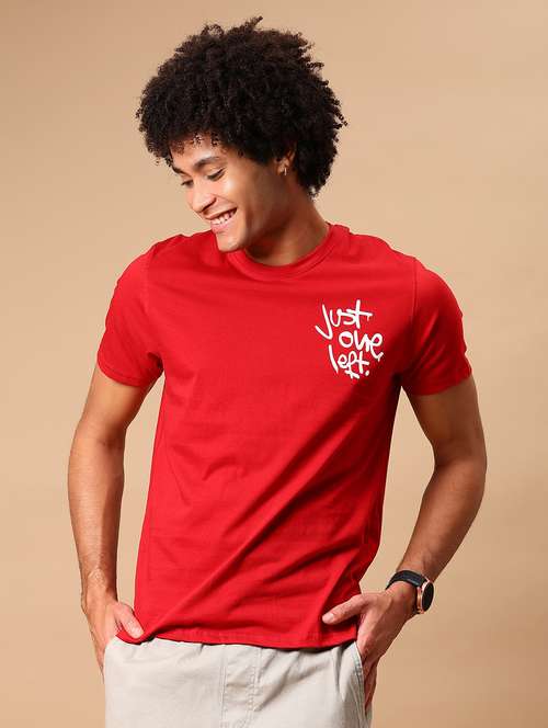 men front & back print round neck regular fit t-shirt - 21935862 -  Standard Image - 0