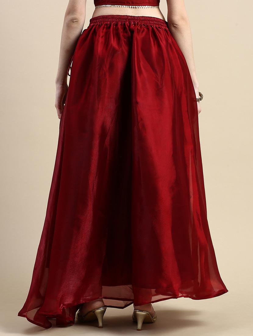 women solid high rise flared skirt - 21935876 - Standard Image - 3