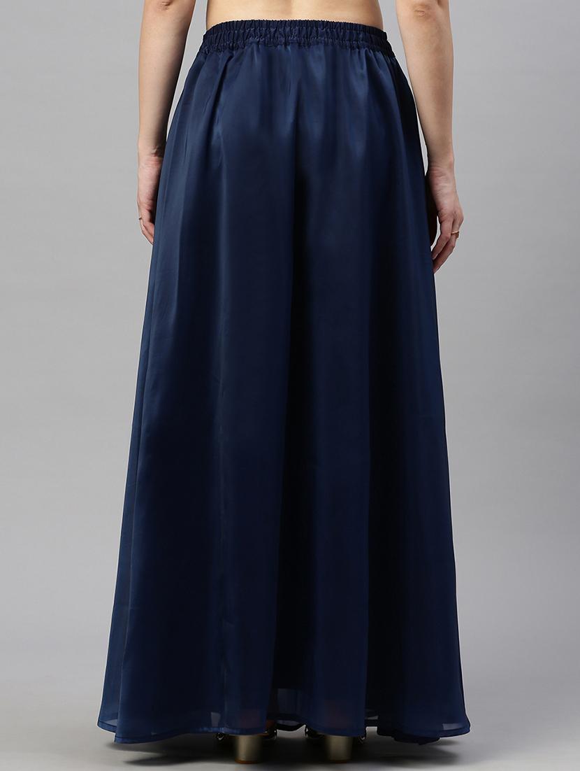women solid high rise flared skirt - 21935877 - Standard Image - 3