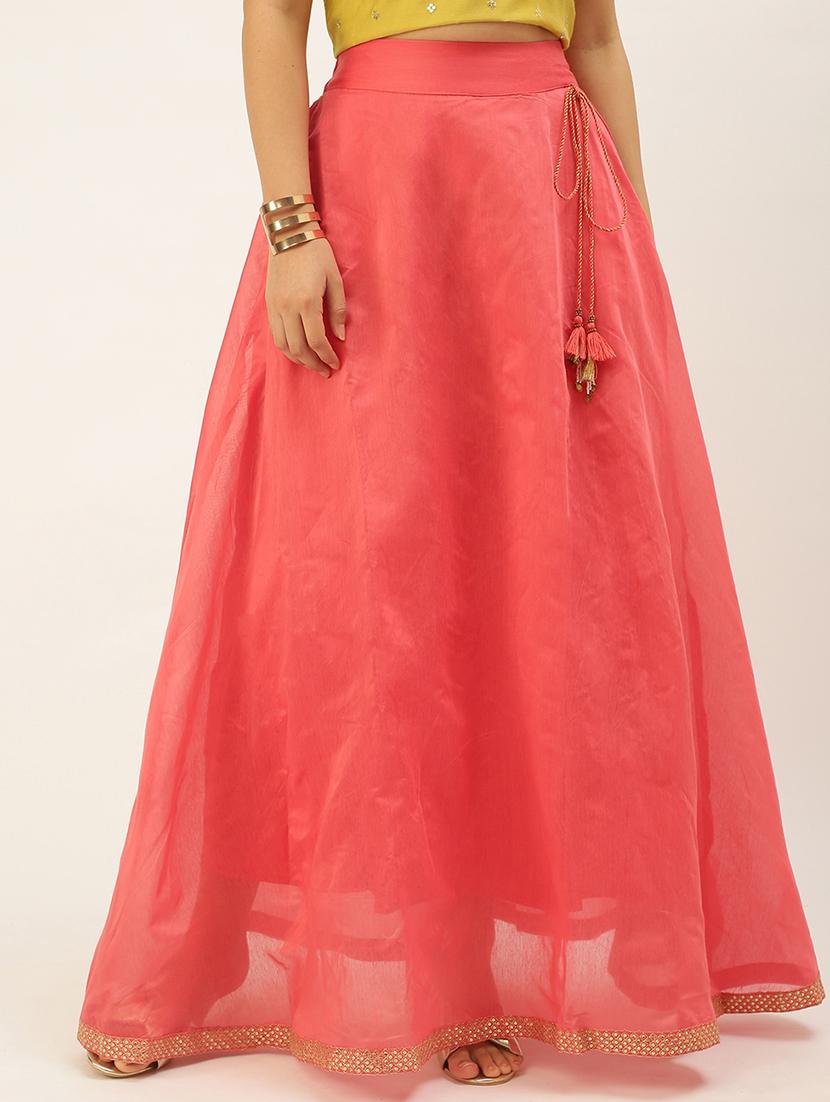 women solid high rise flared skirt with pocket - 21935880 -  Zoom Image - 0