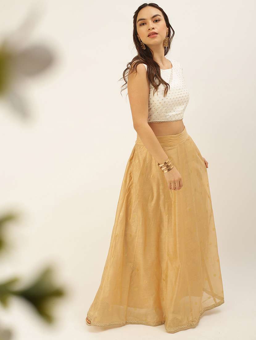 women solid high rise flared skirt - 21935883 -  Standard Image - 3