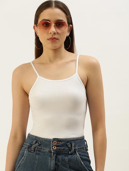 women solid shoulder strap tank top - 21935889 - Standard Image - 0