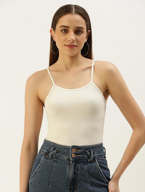 women solid shoulder strap tank top - 21935890 -  Standard Image - 0