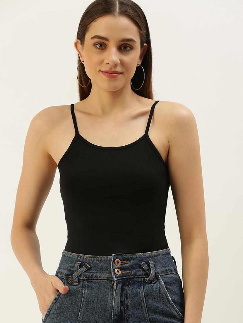 women solid shoulder strap tank top - 21935891 - Zoom Image - 0