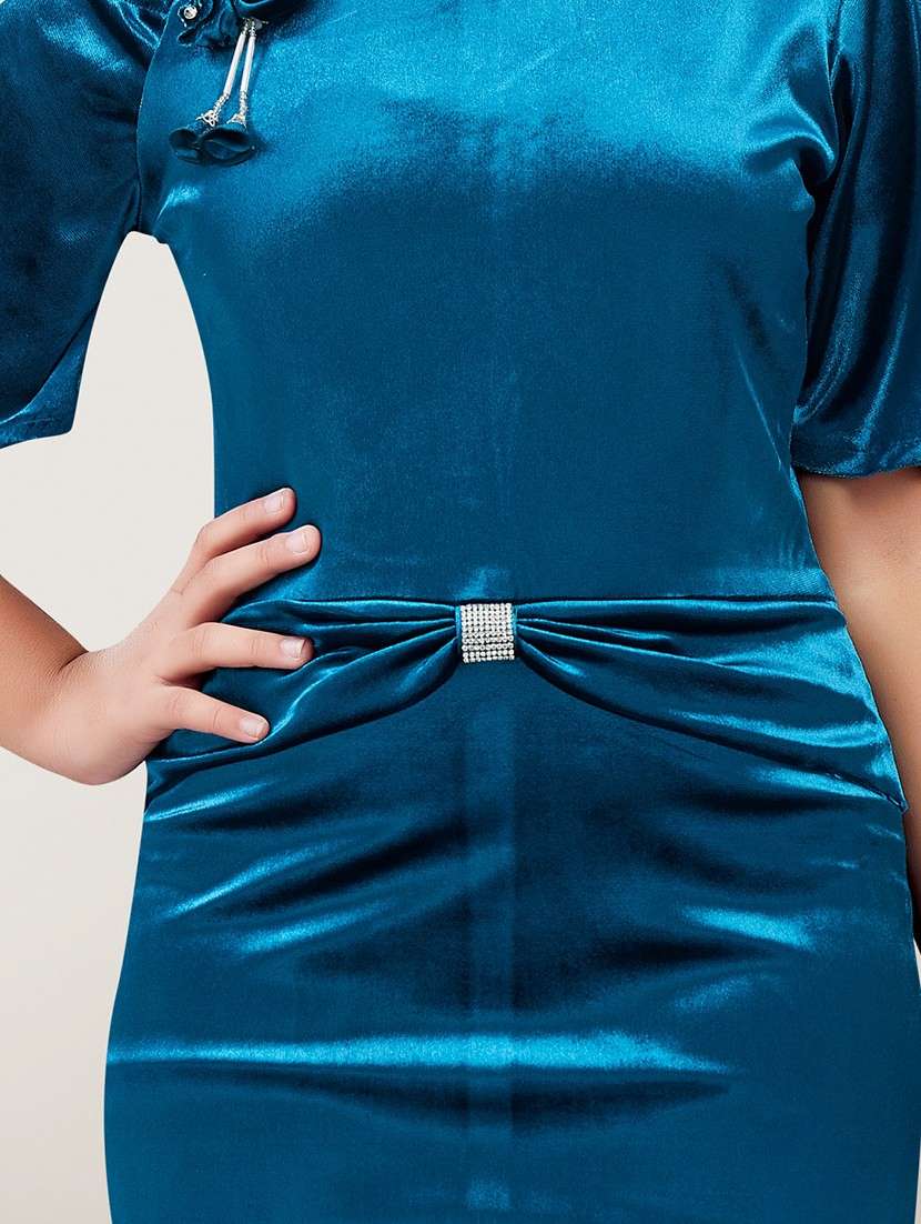 girls solid asymmetric neck bodycon dress - 21935922 -  Standard Image - 5