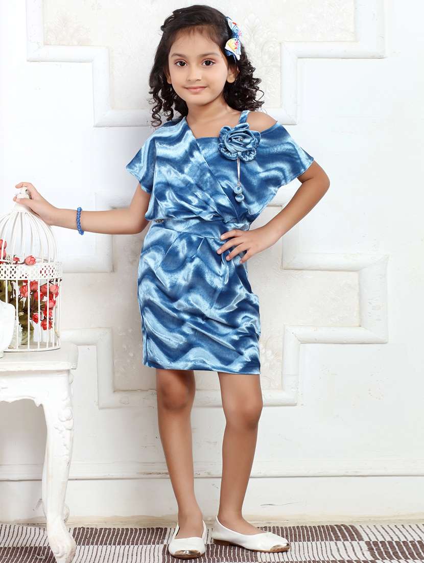 girls printed asymmetric neck bodycon dress - 21935924 -  Zoom Image - 0