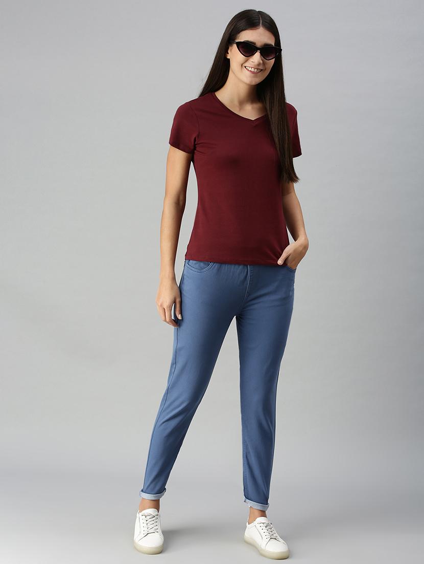 women solid mid rise slim fit jegging - 21935951 - Standard Image - 3