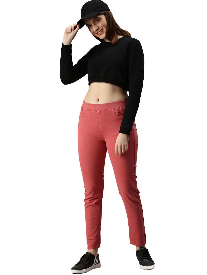 women solid mid rise slim fit jegging - 21935952 - Standard Image - 3