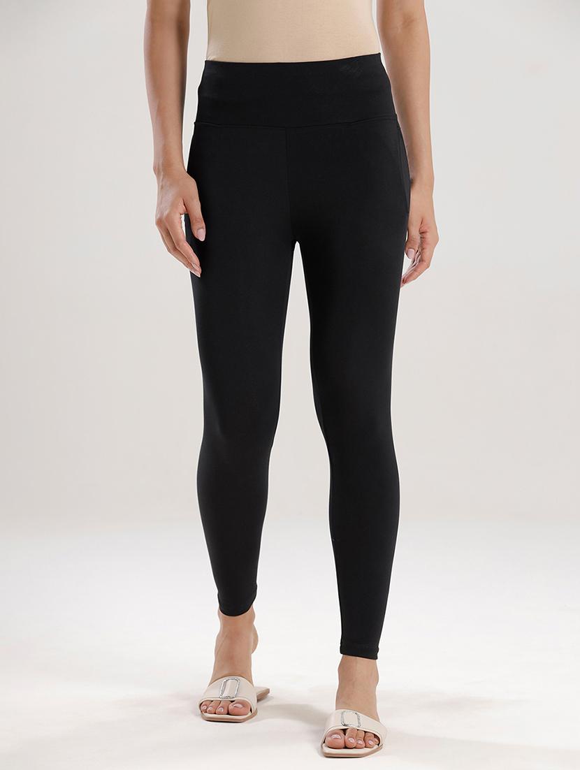 women black solid high rise ankle length legging - 21935958 - Zoom Image - 0