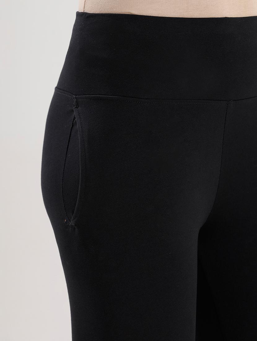women black solid high rise ankle length legging - 21935958 - Standard Image - 3