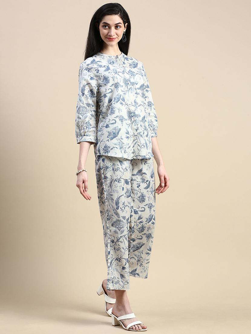 women floral print mid rise straight palazzo - 21935974 - Standard Image - 3