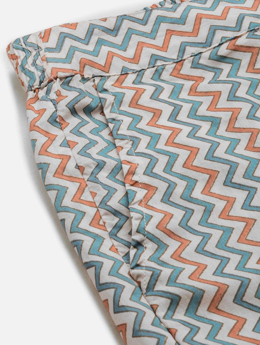 women chevron print mid rise straight palazzo - 21935975 - Standard Image - 3