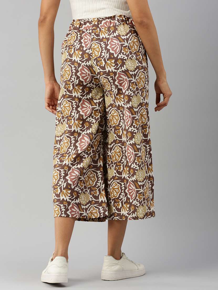 women printed mid rise culottes - 21935977 - Standard Image - 3