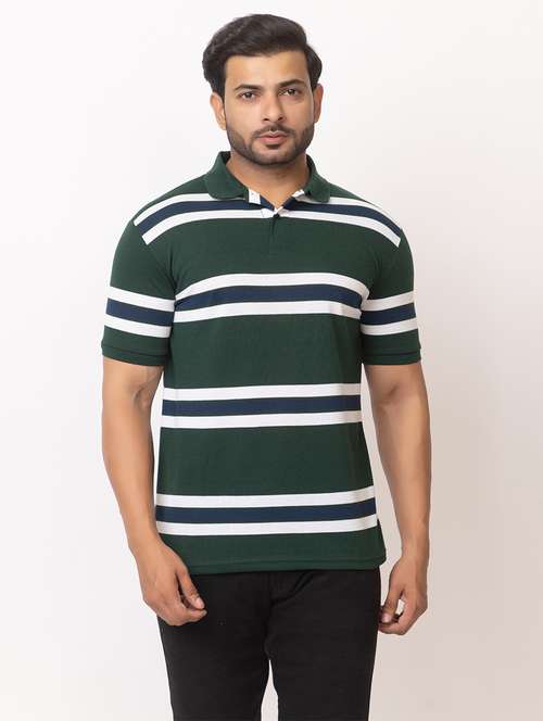 men striped short sleeve regular fit polo t-shirt - 21935985 - Standard Image - 0