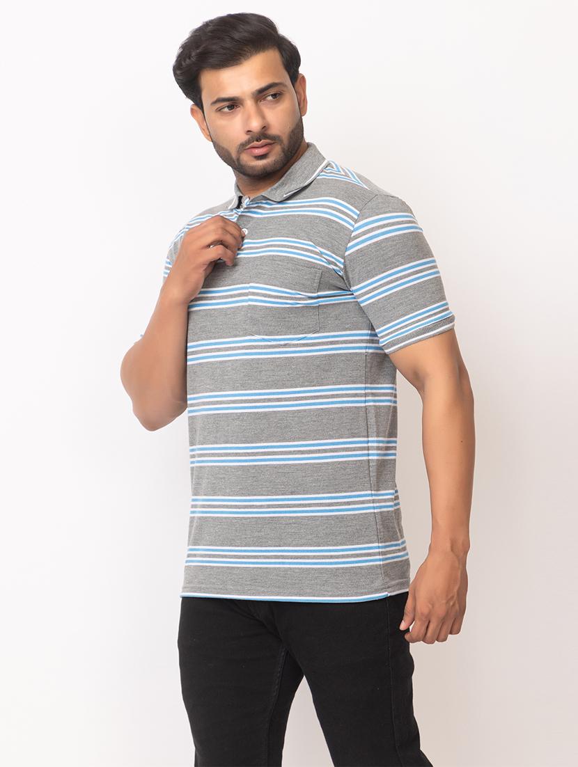 grey melange cotton blend plus tshirt - 21935995 - Standard Image - 3