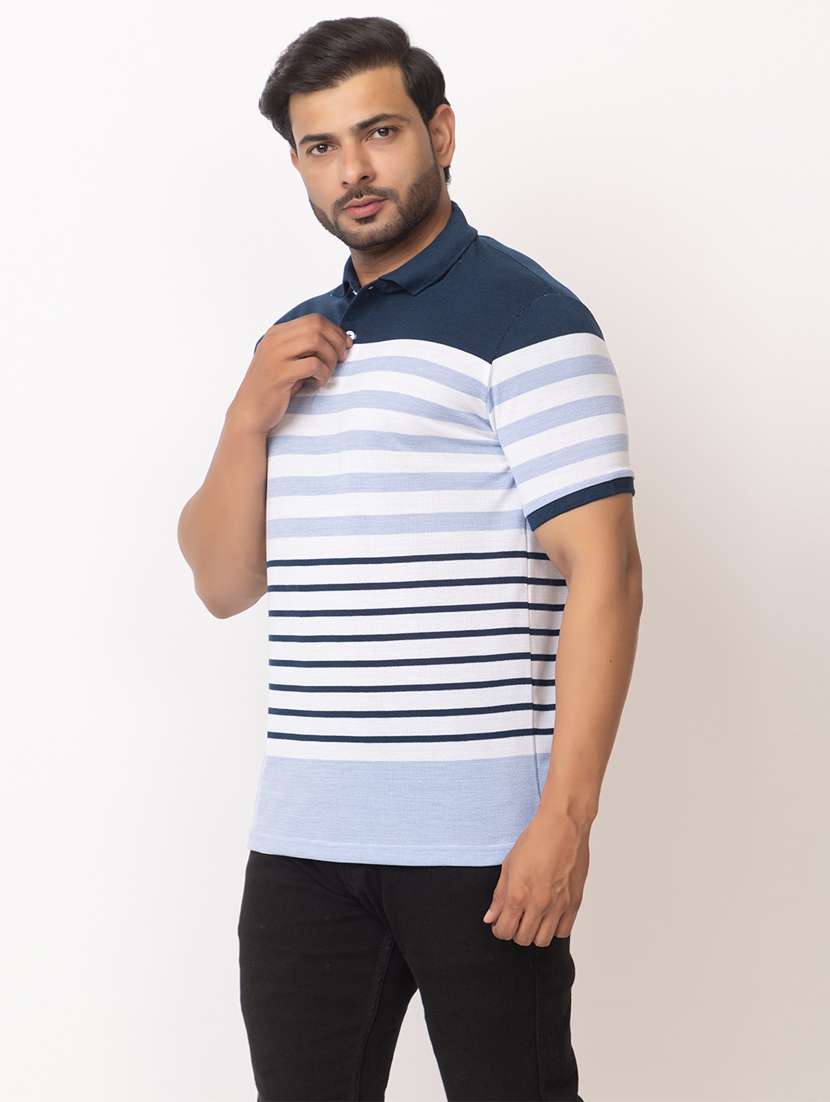 men striped short sleeve regular fit polo t-shirt - 21935998 -  Standard Image - 3