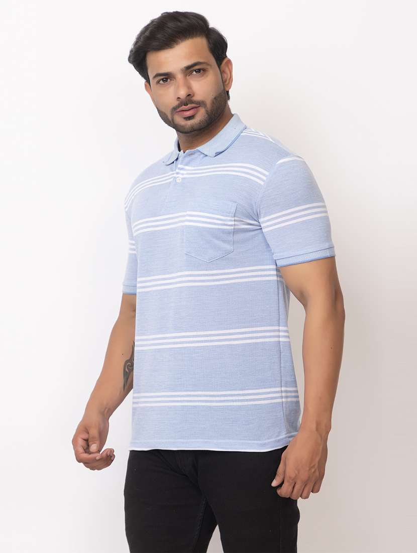 men striped short sleeve regular fit polo t-shirt - 21935999 -  Standard Image - 3