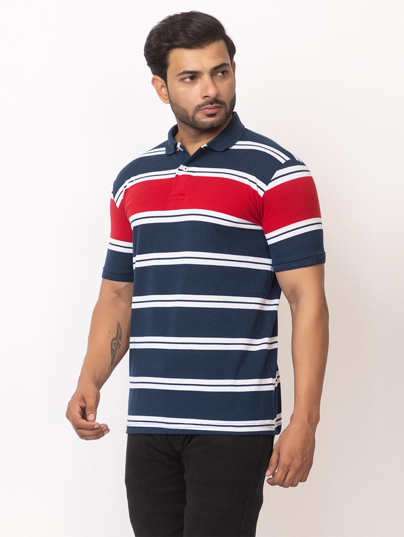 men striped short sleeve regular fit polo t-shirt - 21936000 - Standard Image - 3