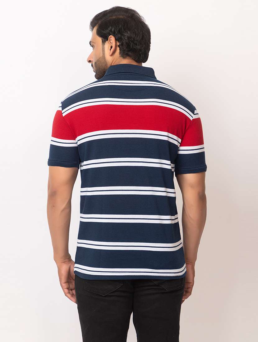 men striped short sleeve regular fit polo t-shirt - 21936000 -  Standard Image - 3