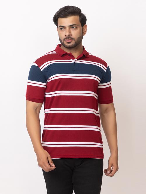 men striped short sleeve regular fit polo t-shirt - 21936001 -  Standard Image - 0