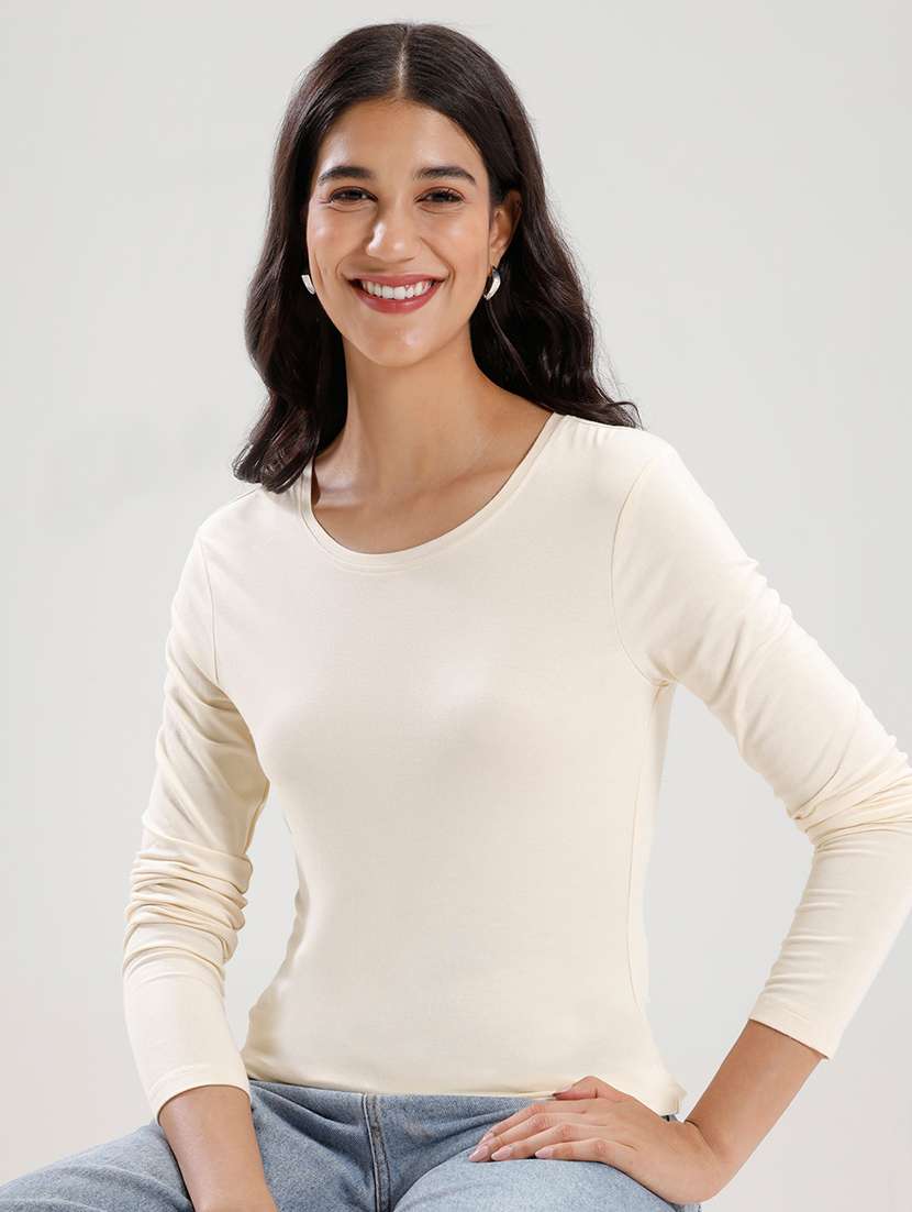 women solid long sleeve regular fit t-shirt - 21936013 -  Zoom Image - 0
