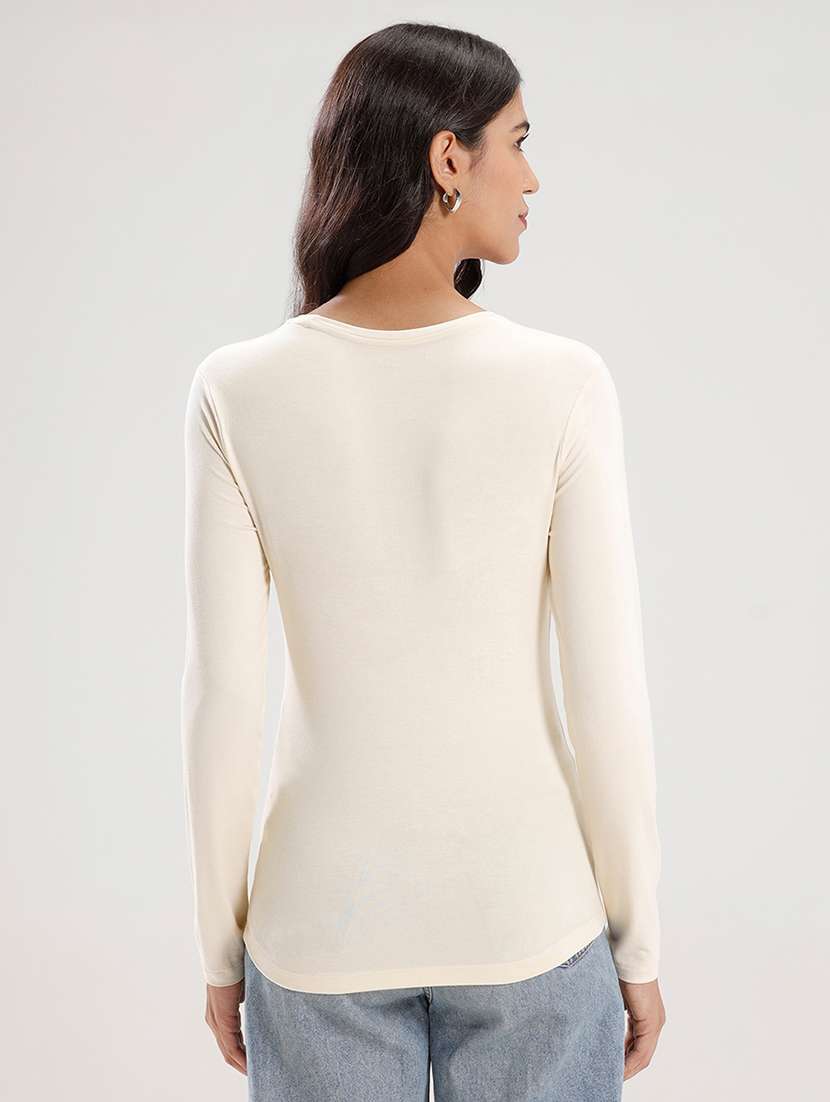 women solid long sleeve regular fit t-shirt - 21936013 -  Standard Image - 3