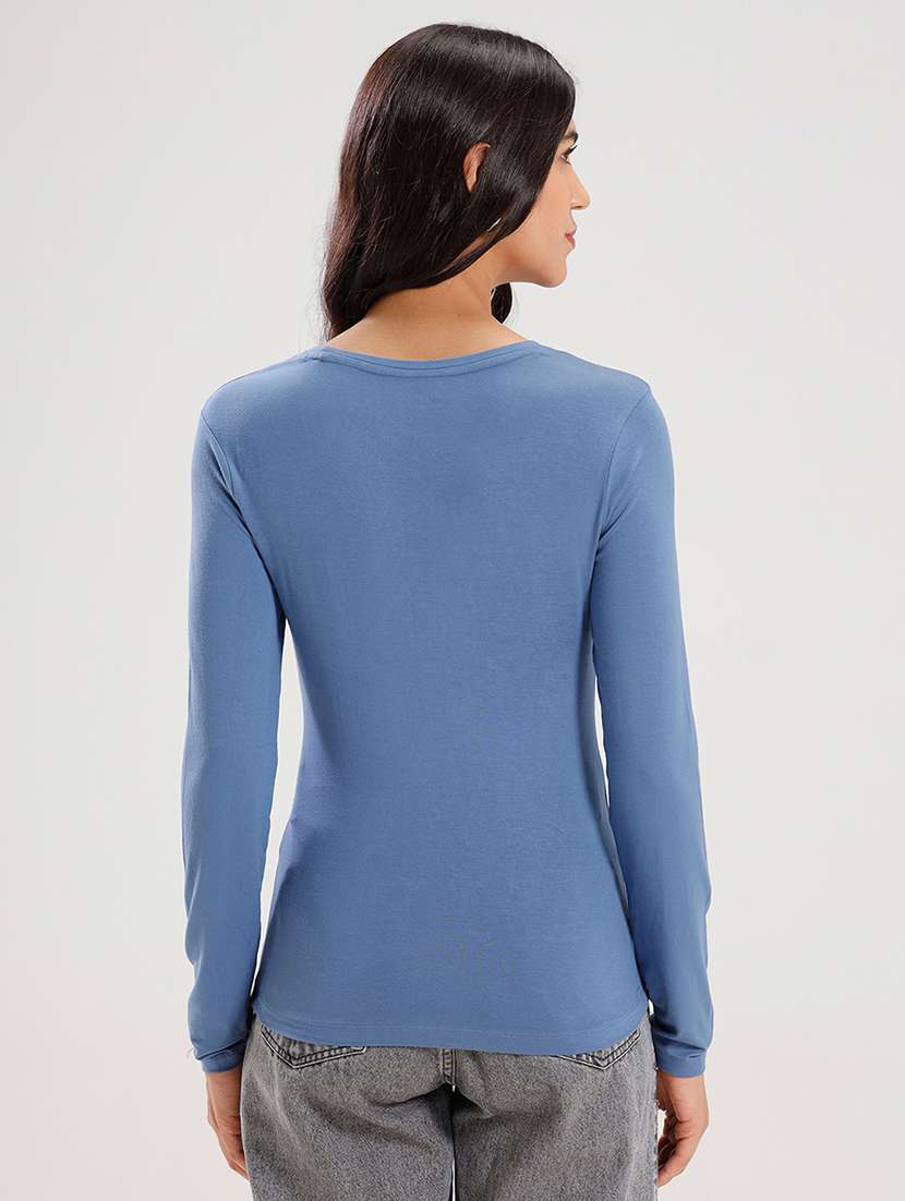 women solid long sleeve regular fit t-shirt - 21936015 - Standard Image - 3