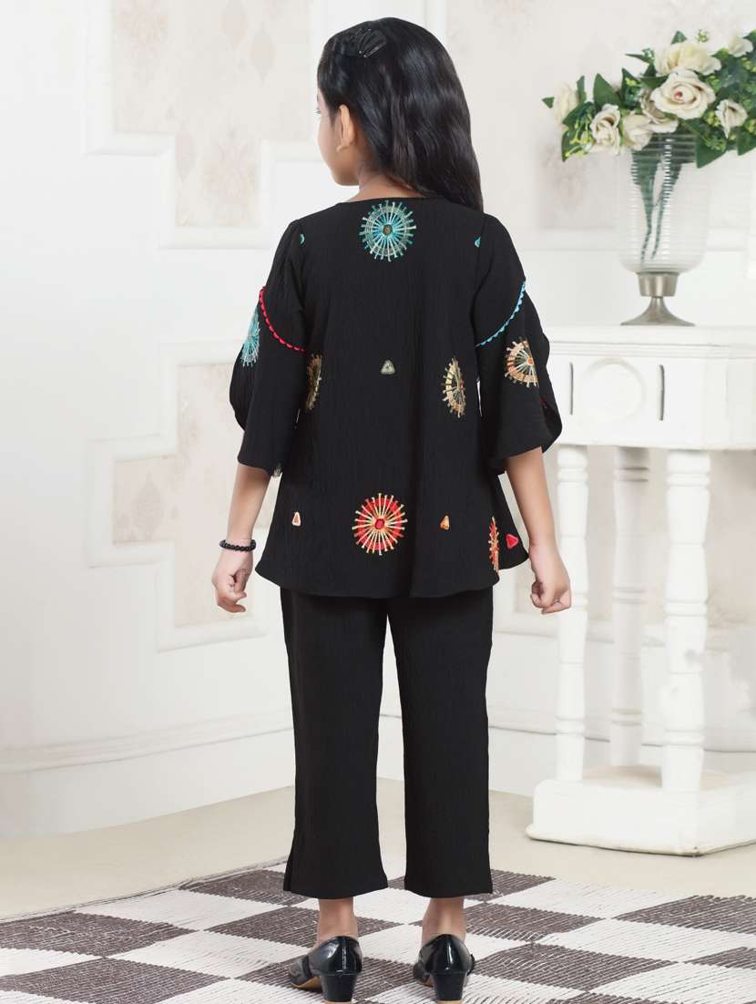 girls embroidered top & trouser co-ord set - 21936113 -  Standard Image - 3