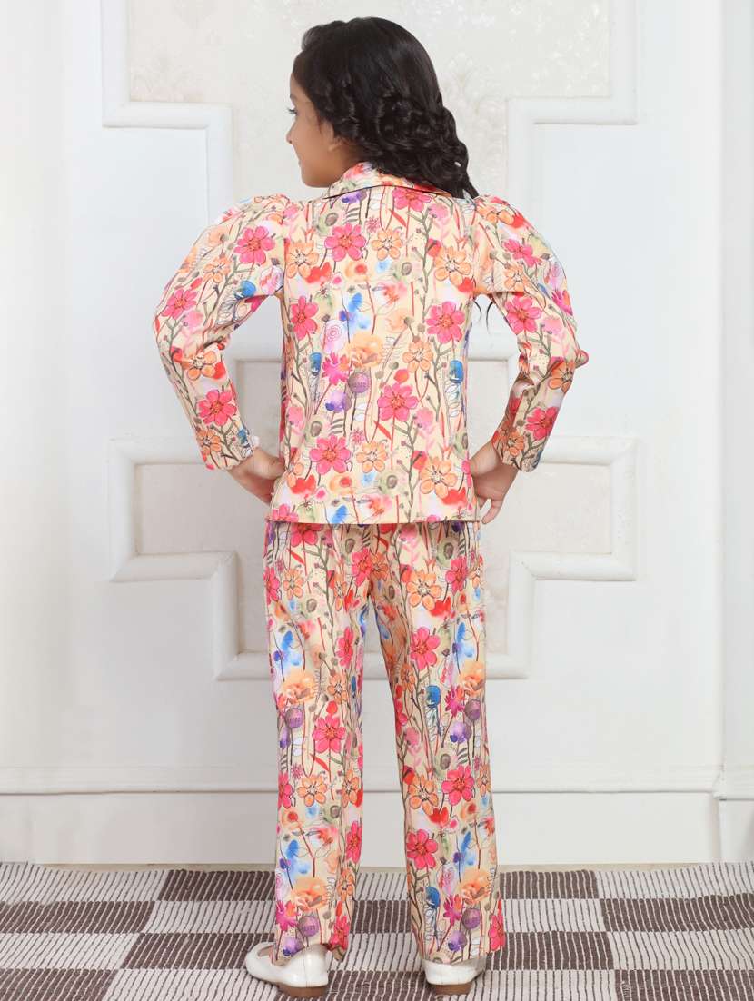 girls floral printed top & trouser co-ord set - 21936115 -  Standard Image - 3