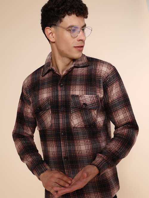 men checkered long sleeve regualr fit shacket - 21936118 -  Standard Image - 0