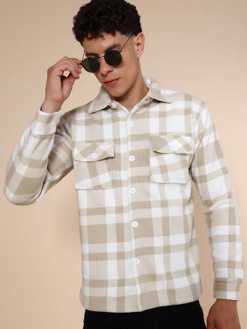 men checkered long sleeve regualr fit shacket - 21936123 -  Standard Image - 0