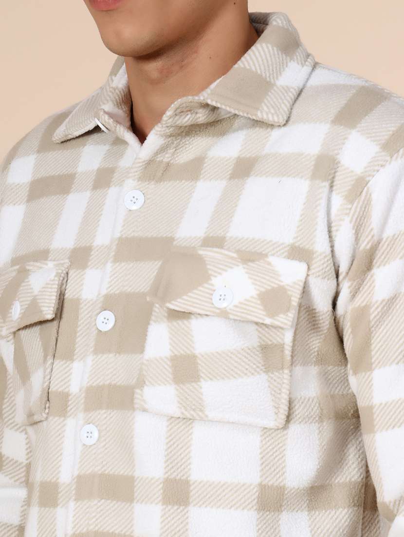 men checkered long sleeve regualr fit shacket - 21936123 -  Standard Image - 3