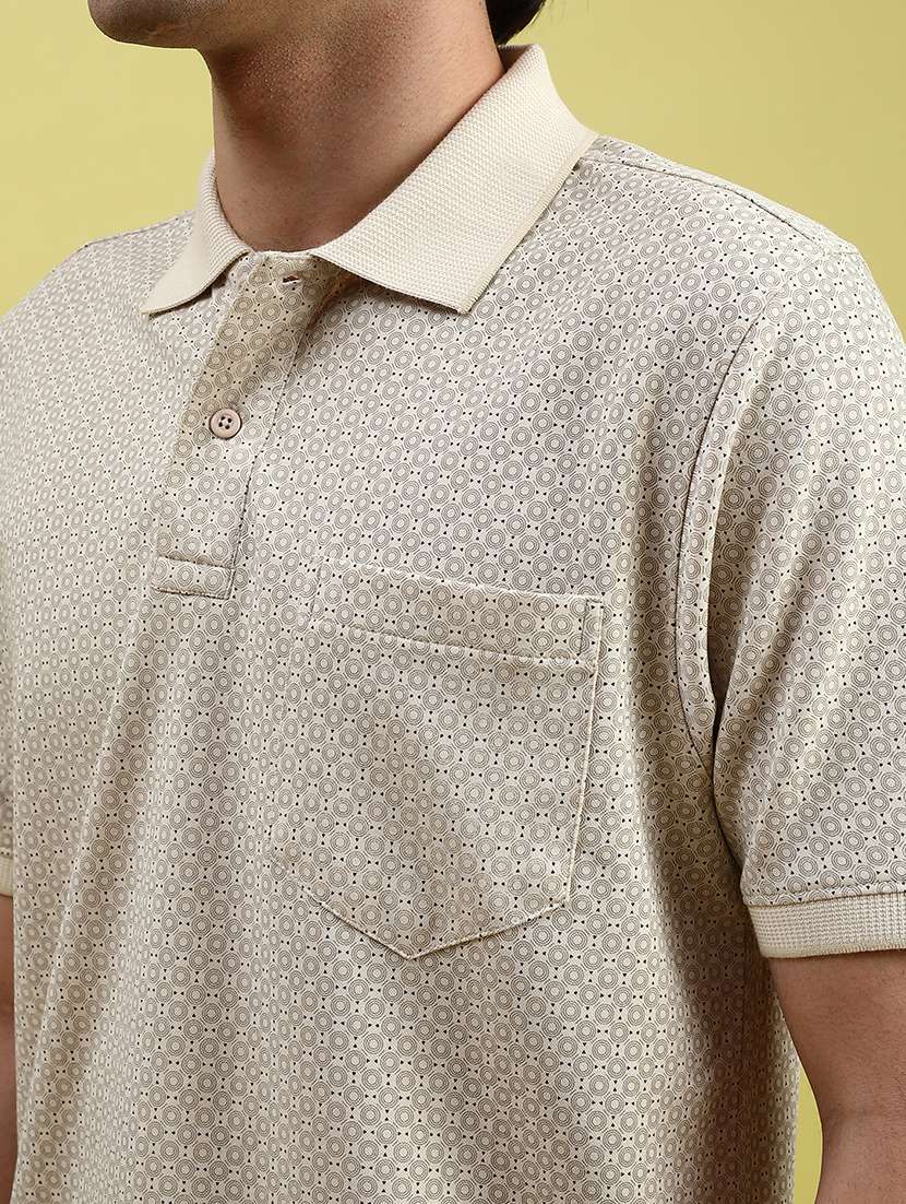 men printed short sleeve regular fit polo t-shirt - 21936130 -  Standard Image - 3