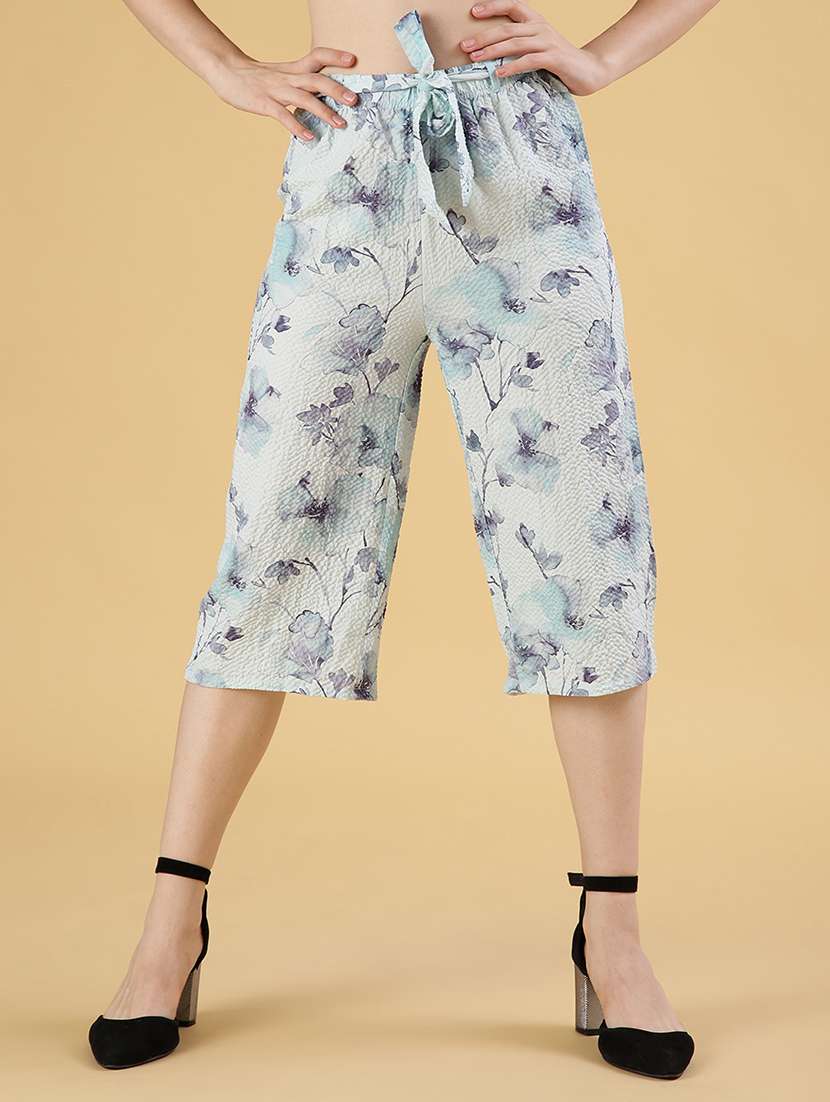 women printed mid rise culottes