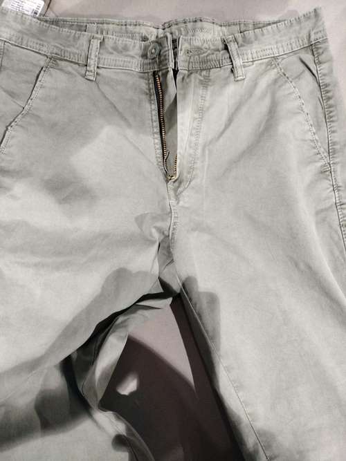 light green twill casual trousers - 21936202 - Standard Image - 0