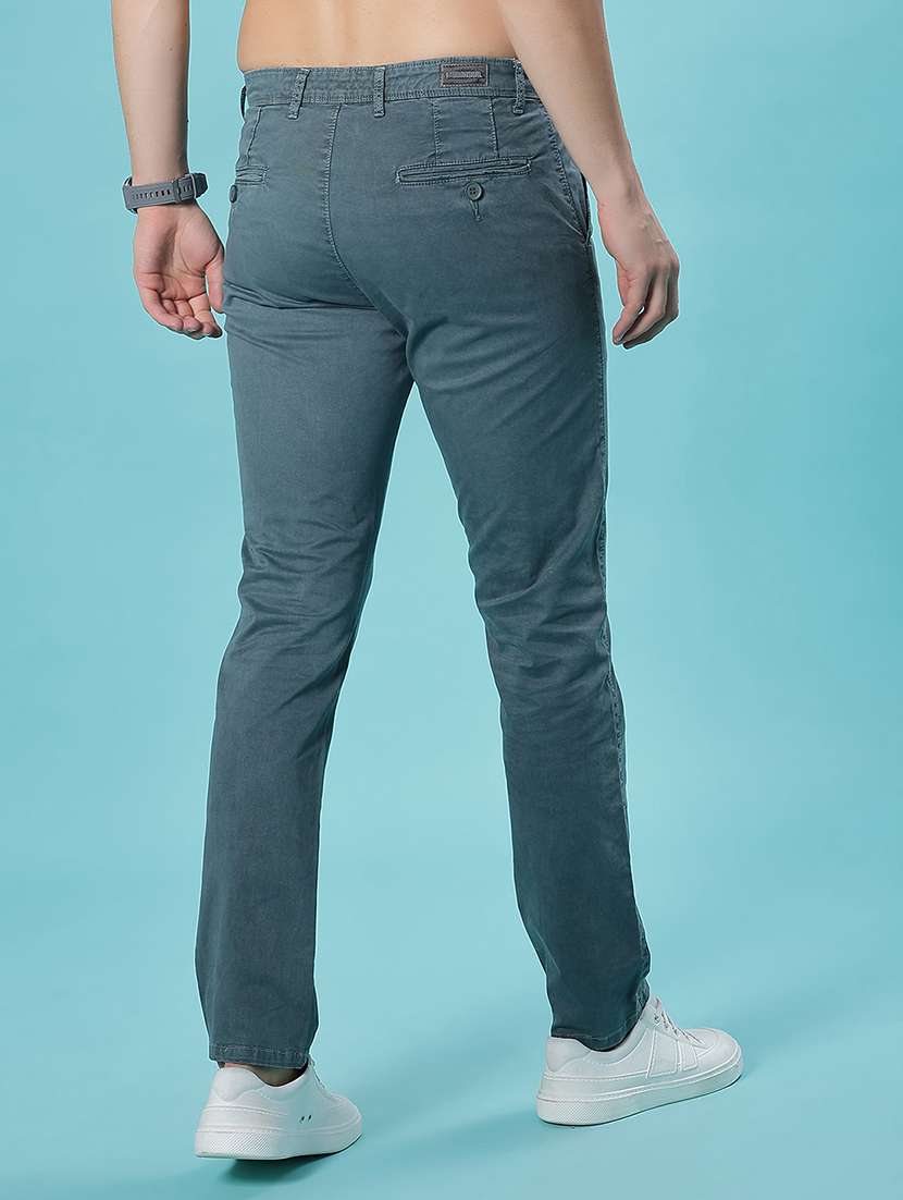 men solid mid rise casual chinos - 21936243 -  Standard Image - 3